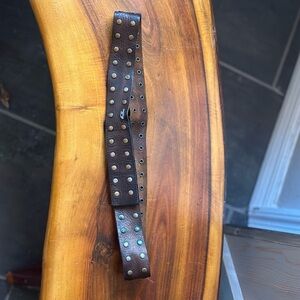 Studded Brown Leather Men's Bag